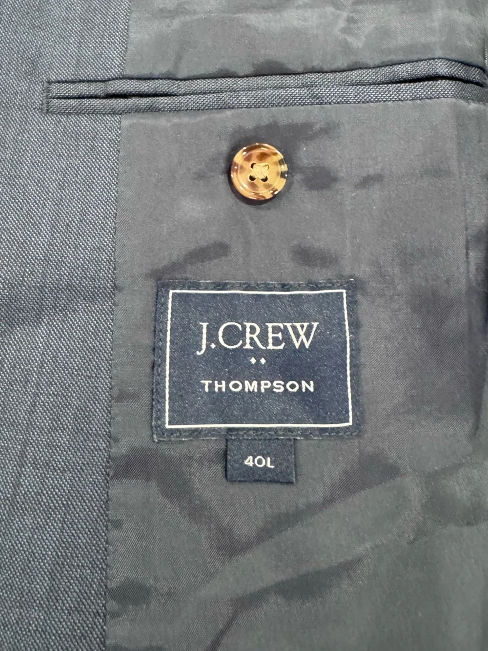 J.Crew Men Thompson Suit Blue Wool Suit Jacket 40L Trouser 33x32